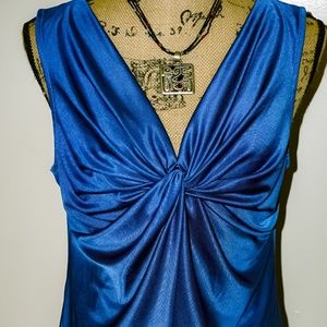 Catherine Malandrino Azure Blue Sleeveless Top Med